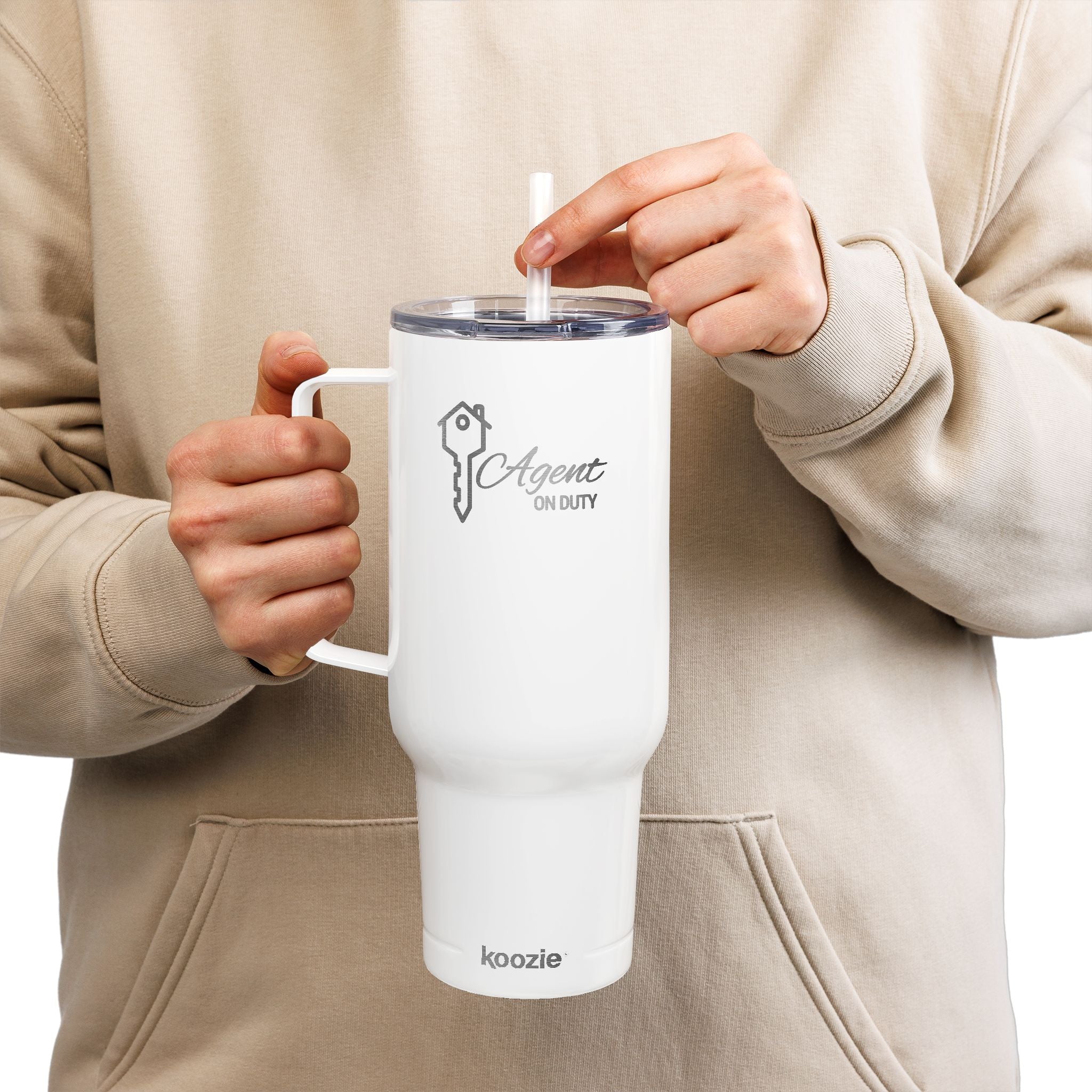 Agent On Duty 40oz Insulated Tumbler with Lid — Engraved Travel Mug