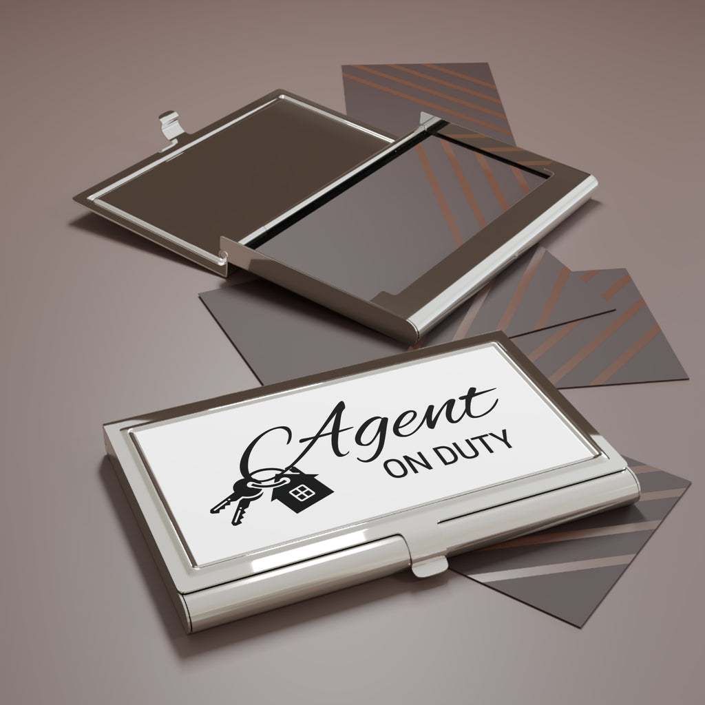 Agent On Duty Business Card Holder — Real Estate Agent Card Case