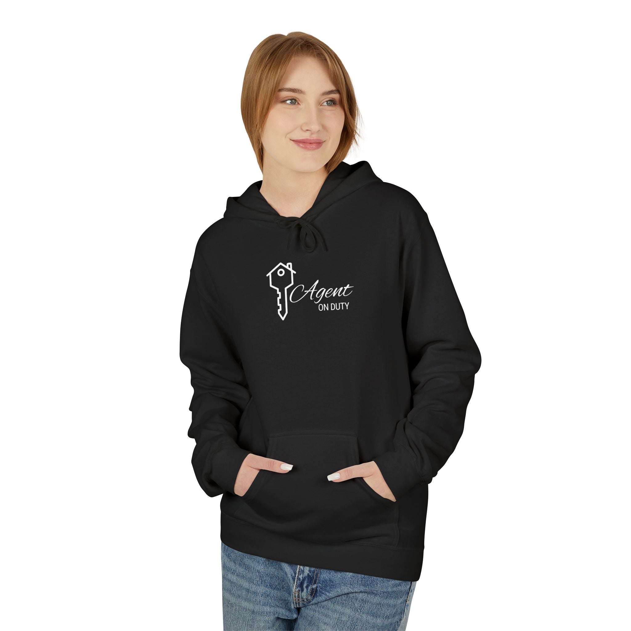 Agent On Duty Hoodie — Sleek Real Estate Agent Key Logo Pullover