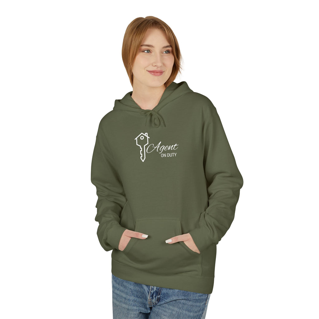 Agent On Duty Hoodie — Sleek Real Estate Agent Key Logo Pullover