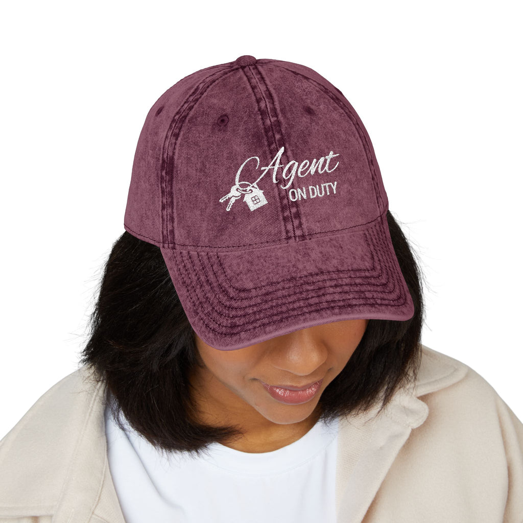 Agent On Duty Embroidered Vintage Baseball Cap