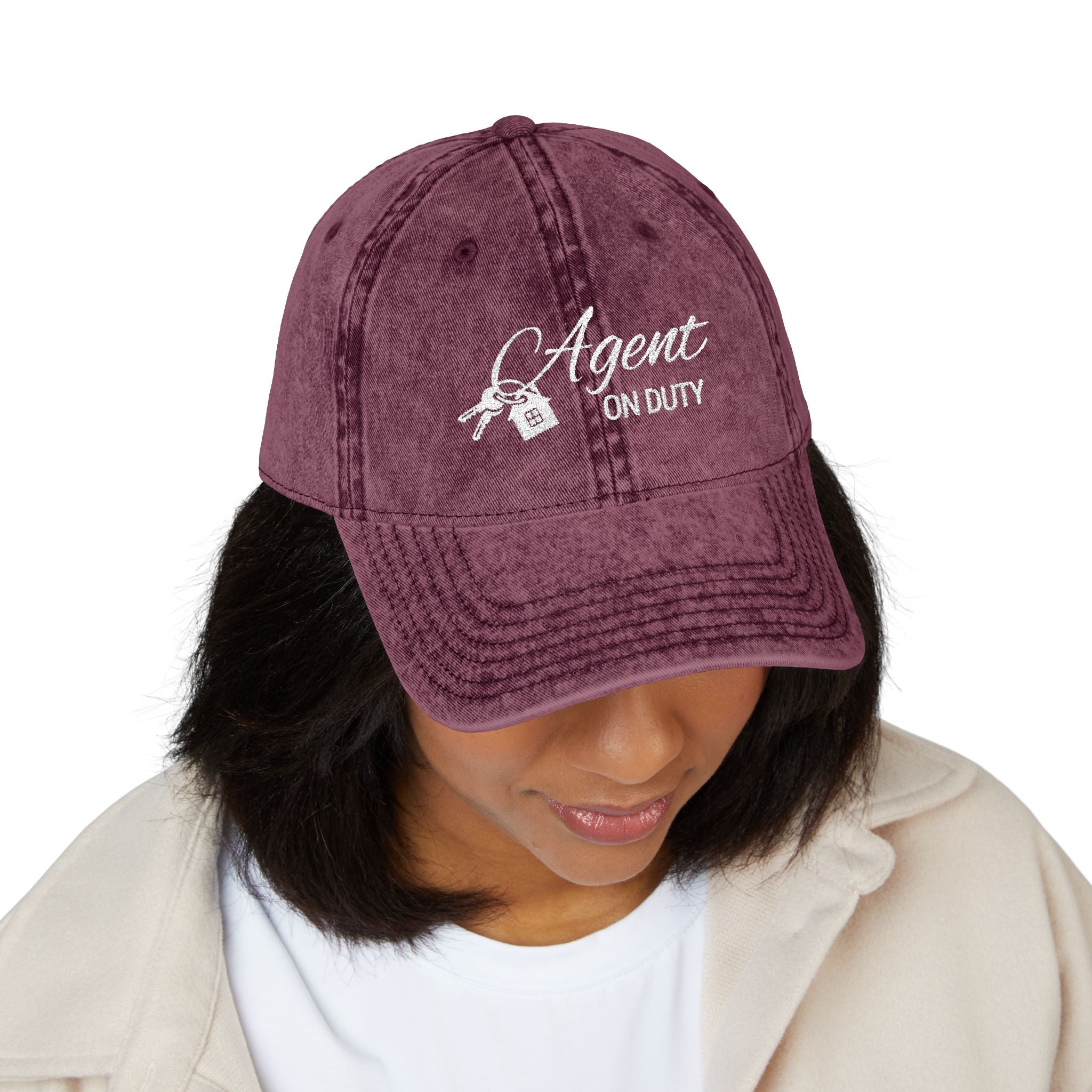 Agent On Duty Embroidered Vintage Baseball Cap