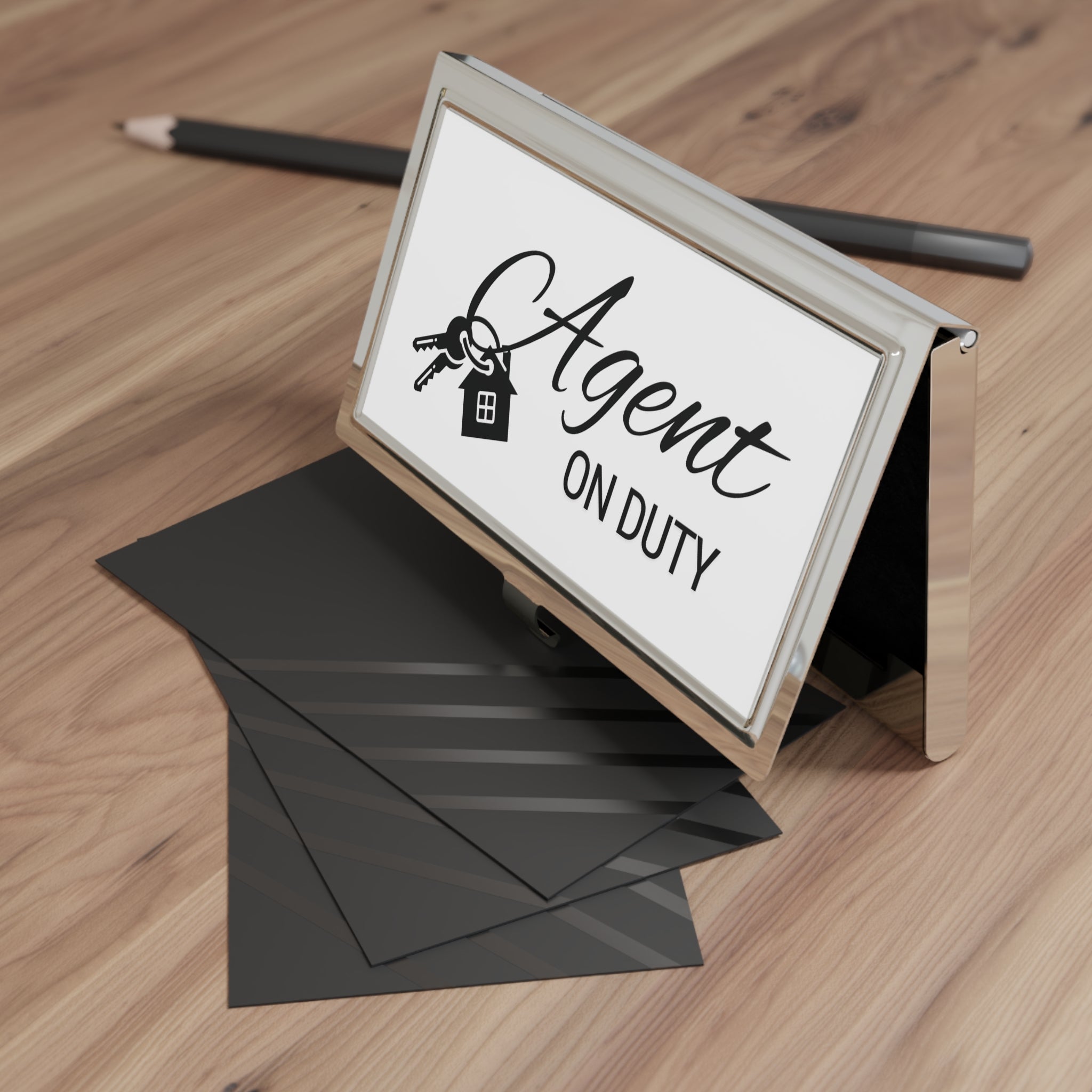 Agent On Duty Business Card Holder — Real Estate Agent Card Case