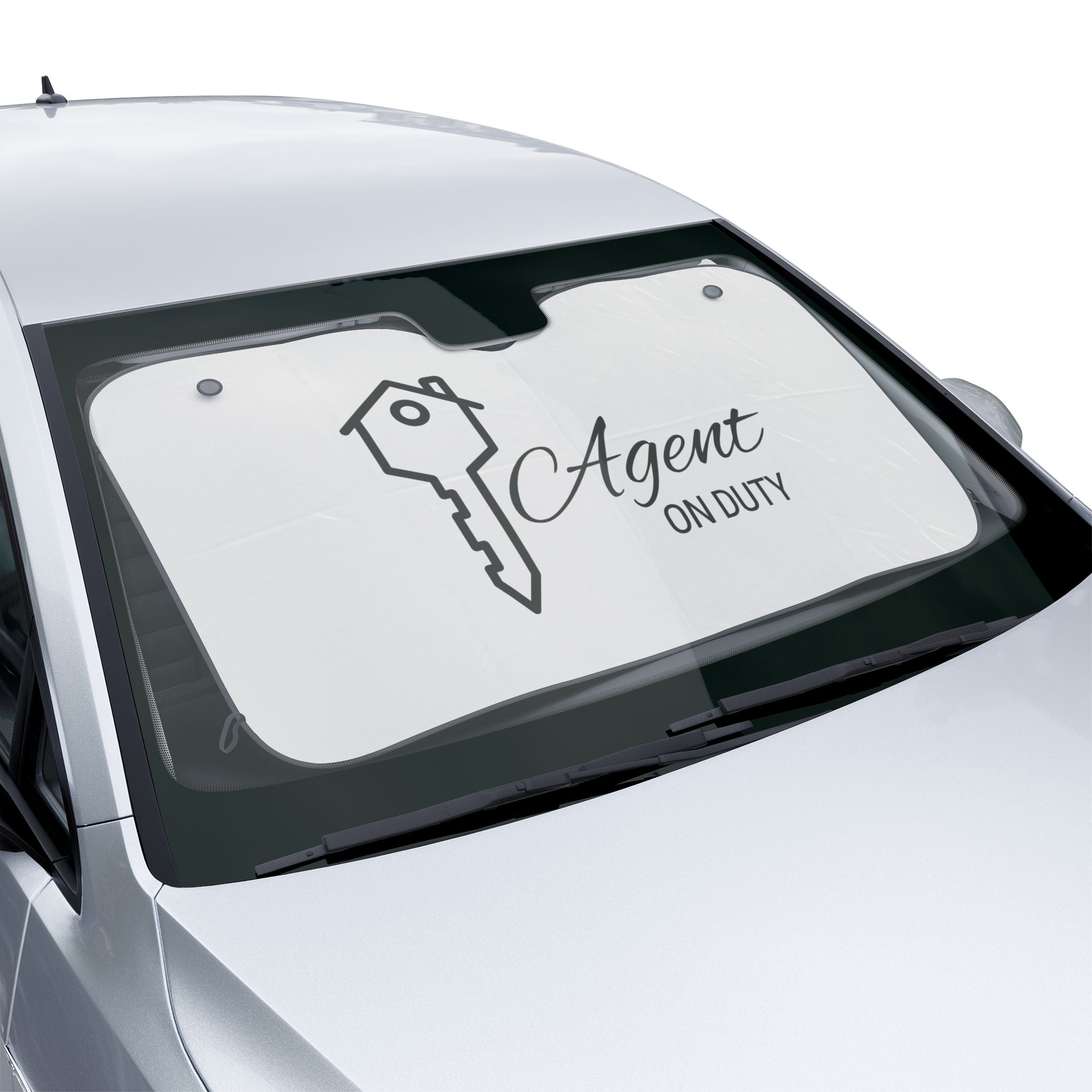 Car Sun Shade — "Agent On Duty" Windshield Protector (Real Estate Agent Gift)