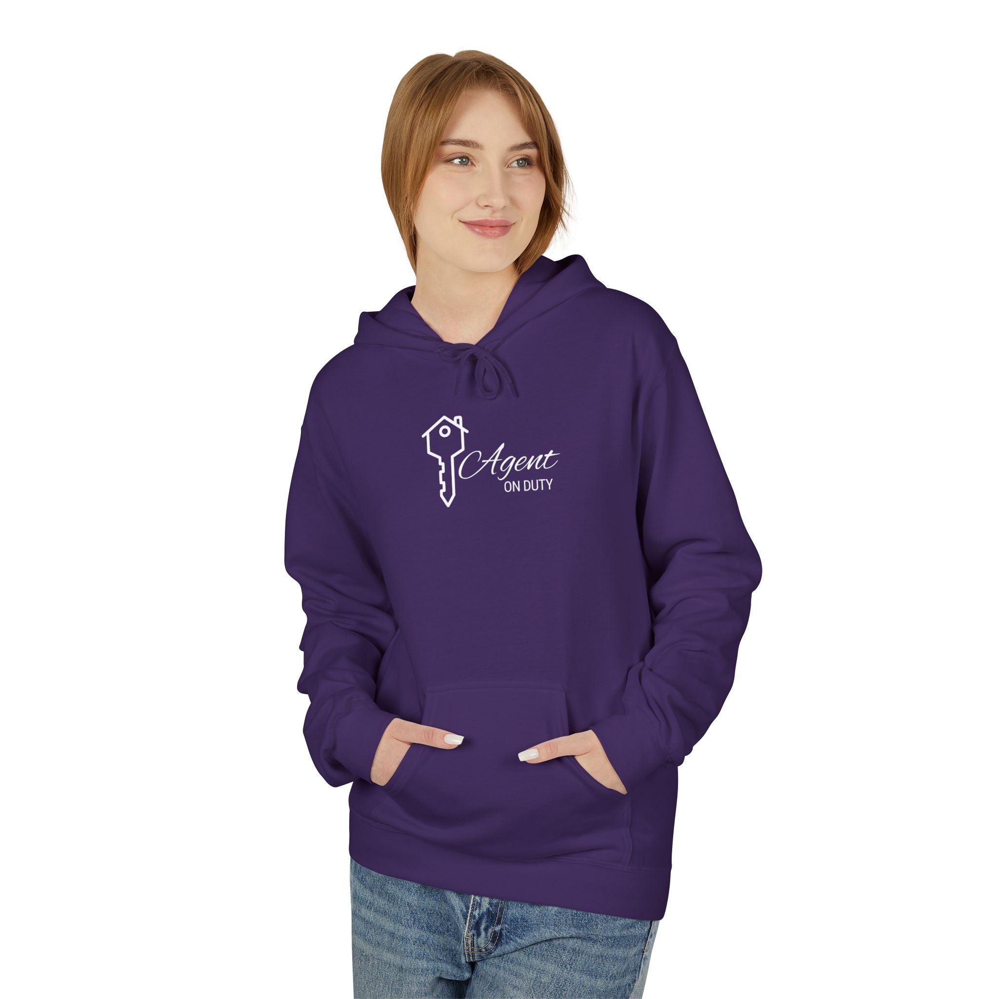 Agent On Duty Hoodie — Sleek Real Estate Agent Key Logo Pullover