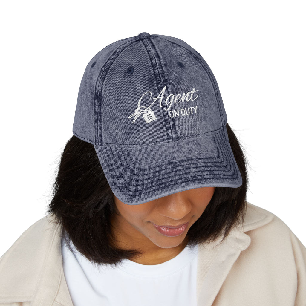 Agent On Duty Embroidered Vintage Baseball Cap