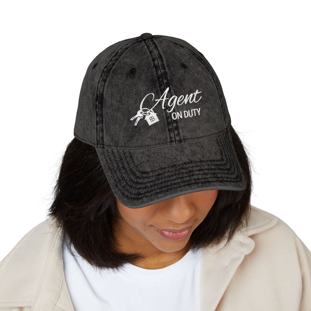 Agent On Duty Embroidered Vintage Baseball Cap