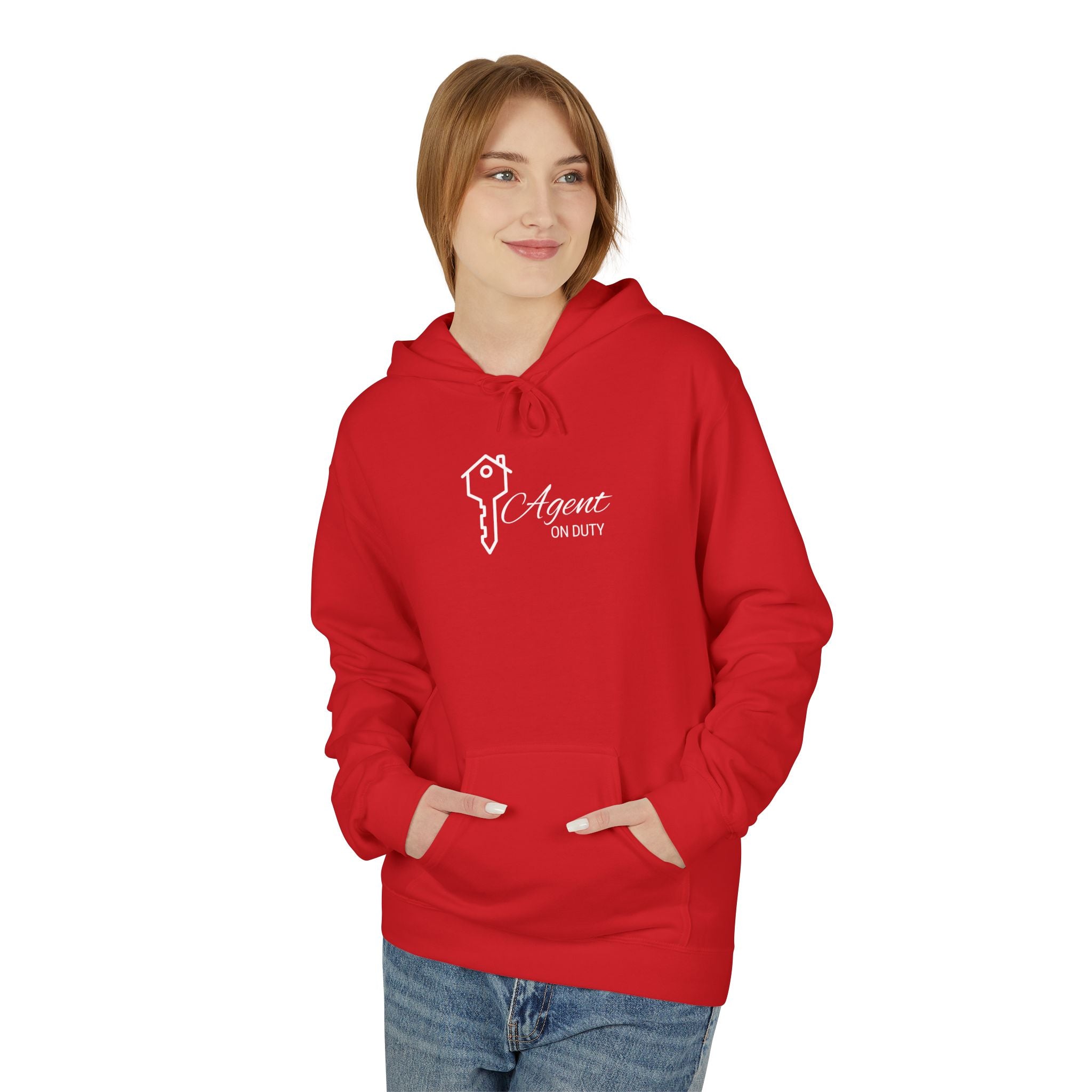 Agent On Duty Hoodie — Sleek Real Estate Agent Key Logo Pullover
